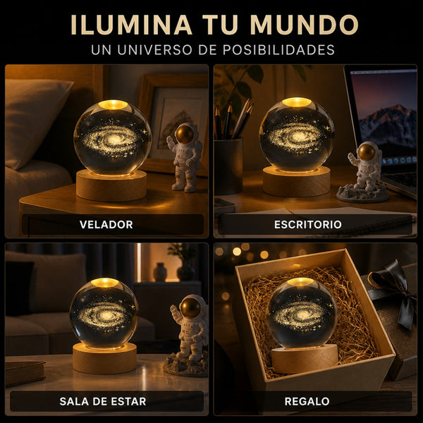 Lámpara Bola Cristal Galaxia LED