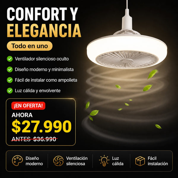Lámpara LED con Ventilador Oculto
