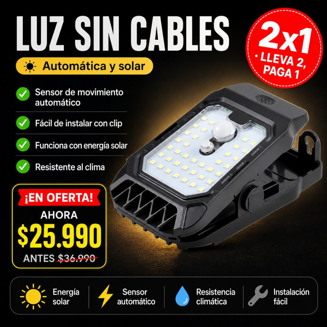Lámpara Solar con Sensor y Clip