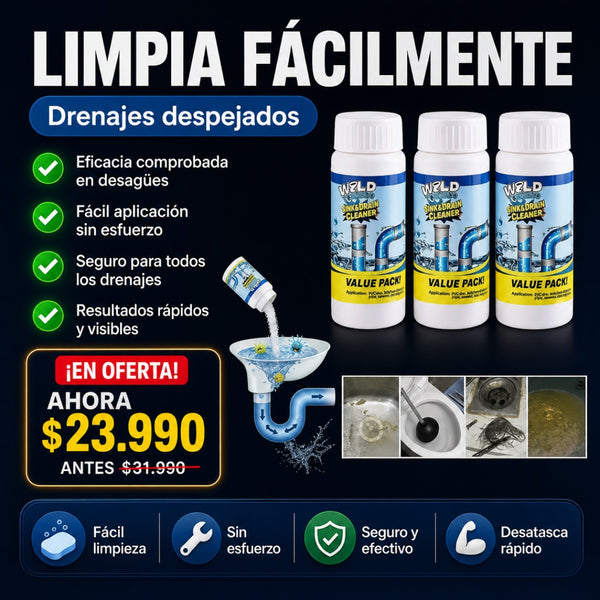 Limpiador De Drenaje Efectivo x3pcs