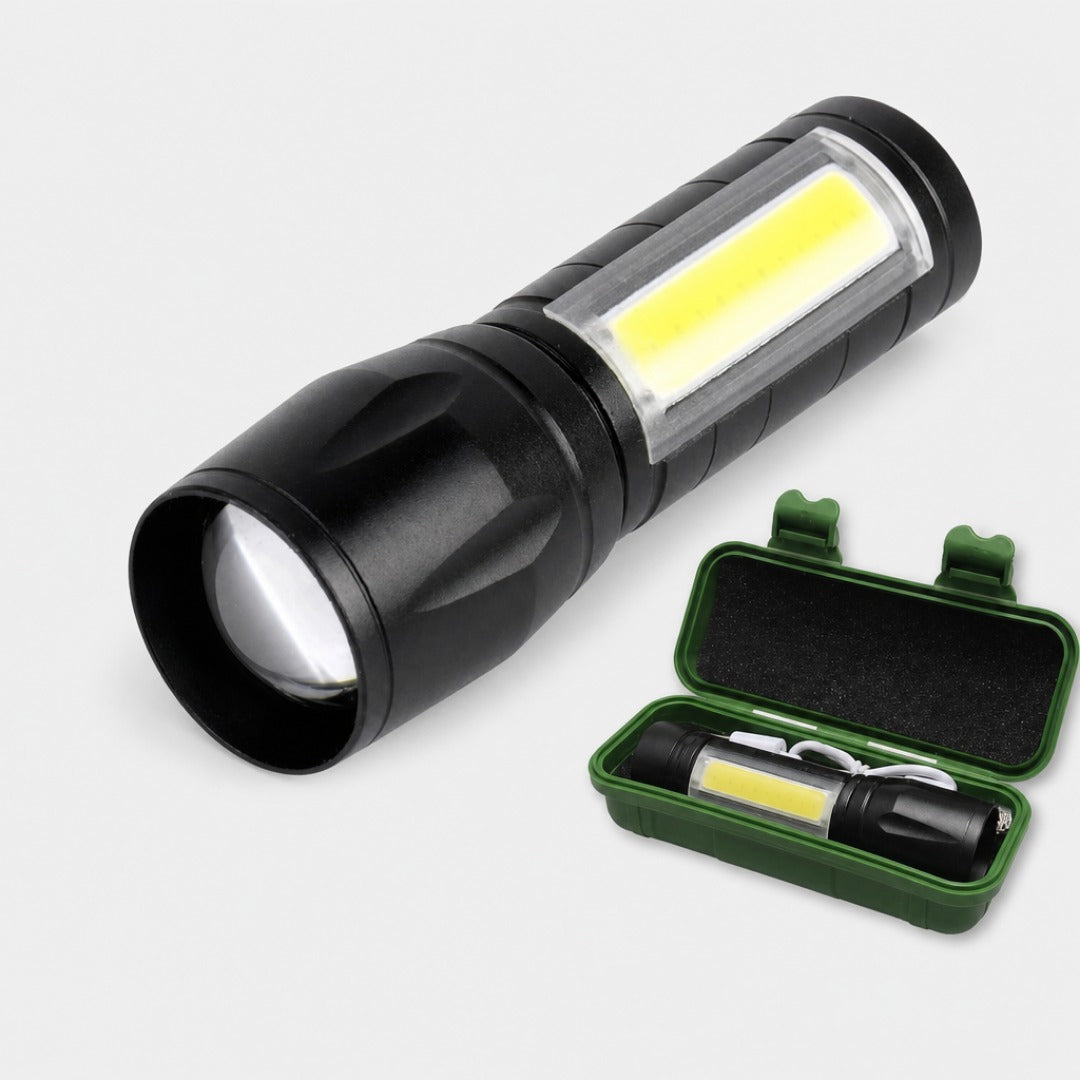 Linterna Led Recargable USB con Zoom