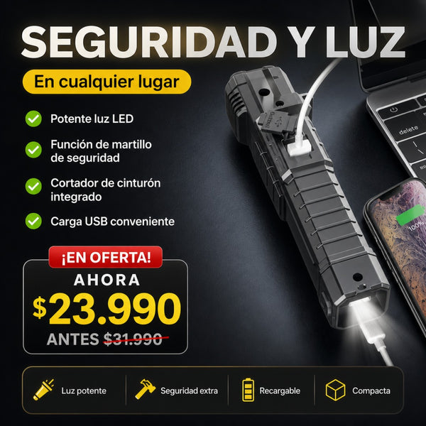 Linterna Multifuncional 4 en 1 Recargable