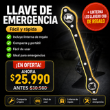 Llave Trinquete Emergencia + Envío Gratis + Linterna LED Llavero COB de REGALO