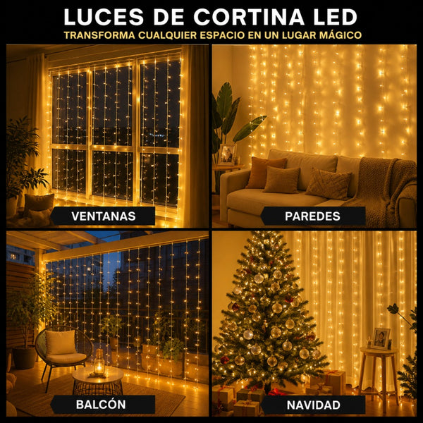 Luces De Cortina Amarillas 3x2 M