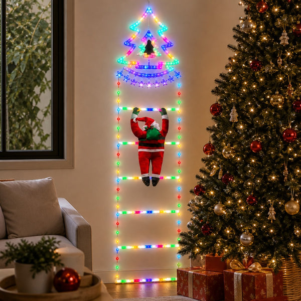Luces LED Escalera Navidad Papá Noel