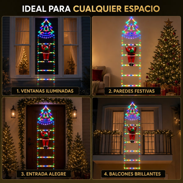 Luces LED Escalera Navidad Papá Noel