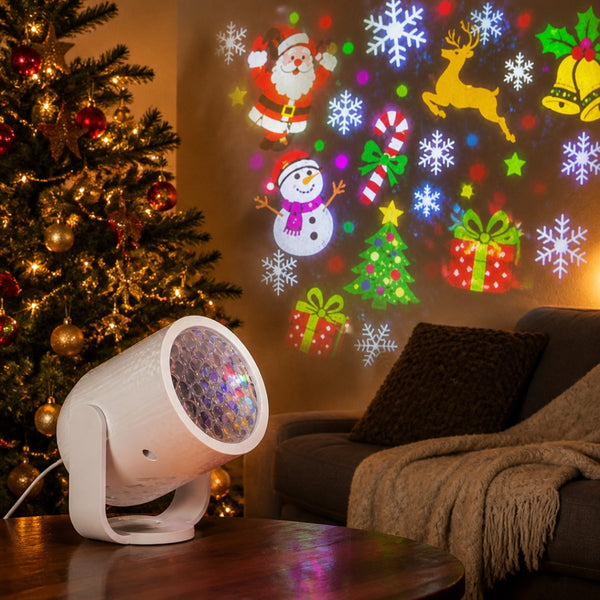 Mini Proyector Navideño USB Blanco