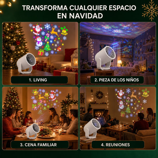 Mini Proyector Navideño USB Blanco