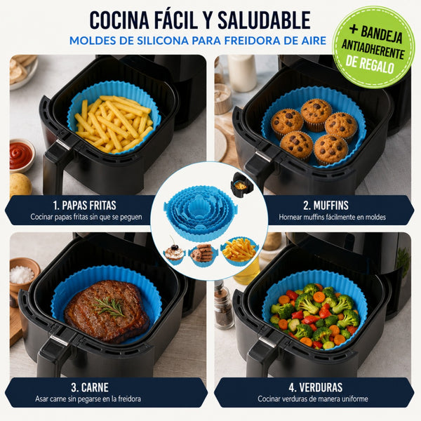 Moldes Silicona Freidora + Envío Gratis + Bandeja Antiadherente de REGALO