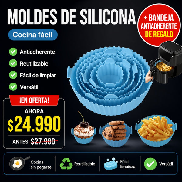 Moldes Silicona Freidora + Envío Gratis + Bandeja Antiadherente de REGALO