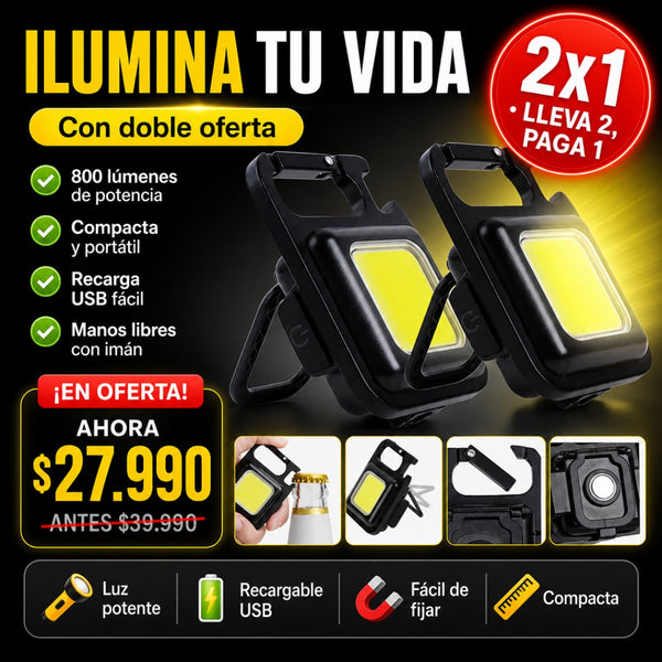 Pack 2 Linternas LED COB Compactas