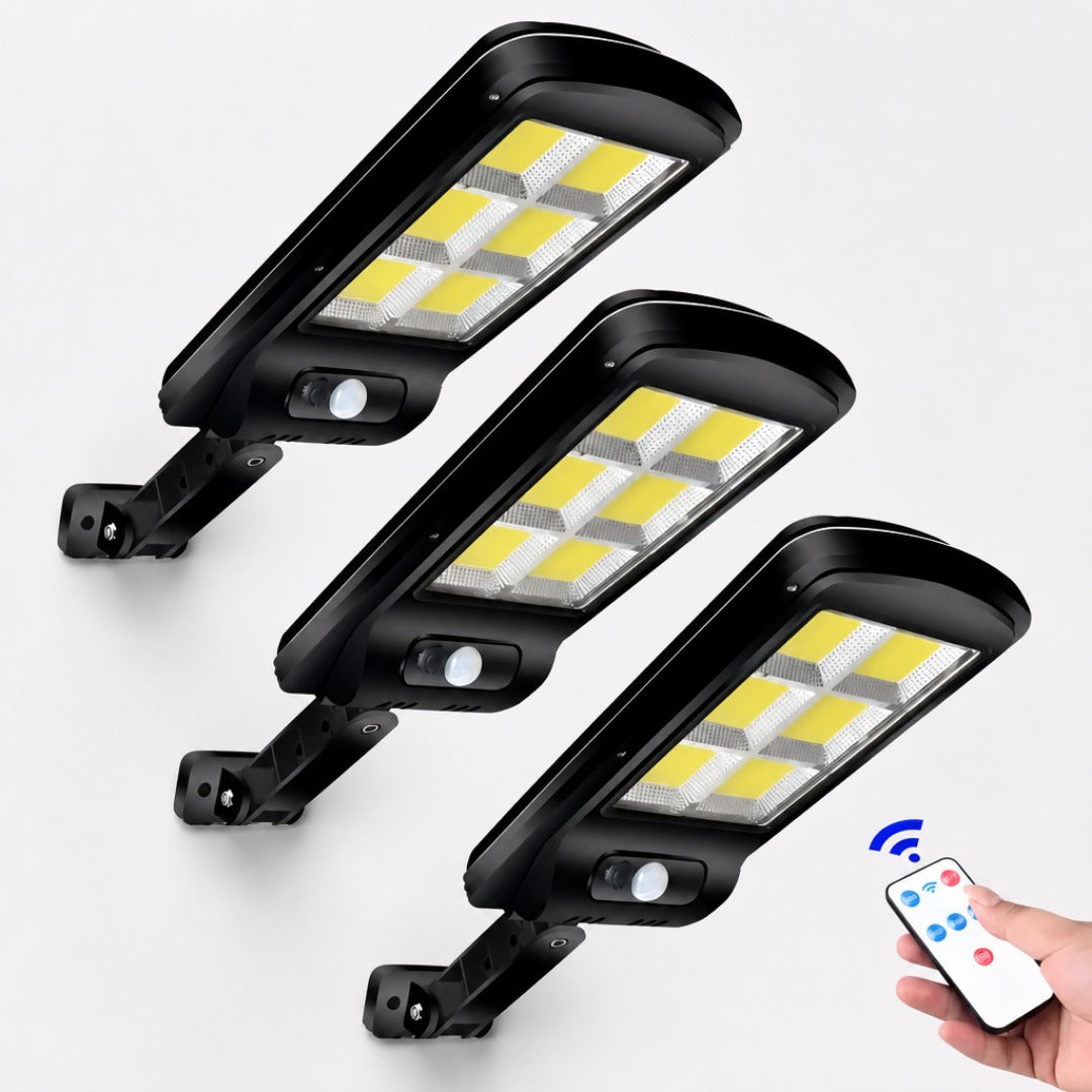 Pack 3 focos solares con control