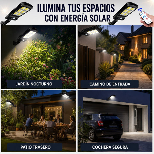 Pack 3 focos solares con control