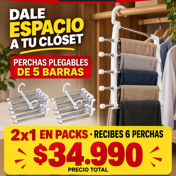 Perchas Plegables Pack 3 2x1 por $34.990