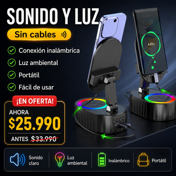 Parlante Inducción Inalámbrico con Luz