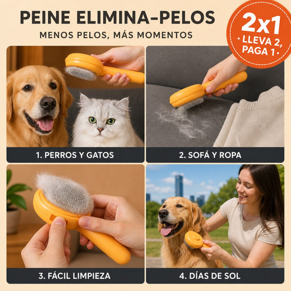 Peine Autolimpiante para Mascotas