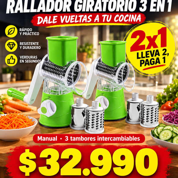 Rallador Giratorio 3 en 1 2x1 por $32.990 · Envío gratis y pago al recibir