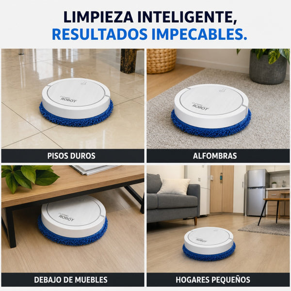 Robot Aspiradora Redondo Blanco