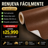 Rollo Adhesivo Reparador Tipo Cuero Café 100 × 50 cm + Envío Gratis