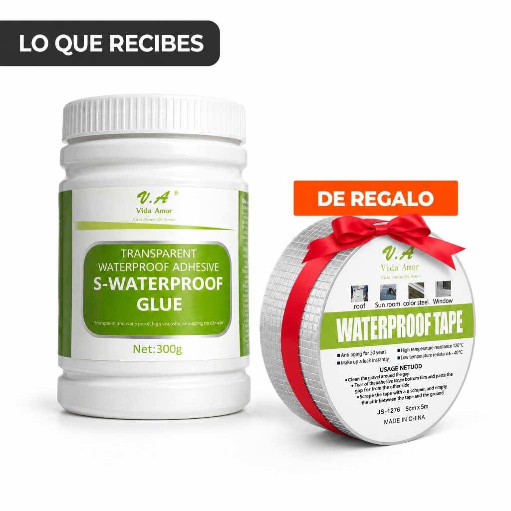 Lo que recibes: producto + Cinta Tapa Gotera 5cm x 5m de regalo
