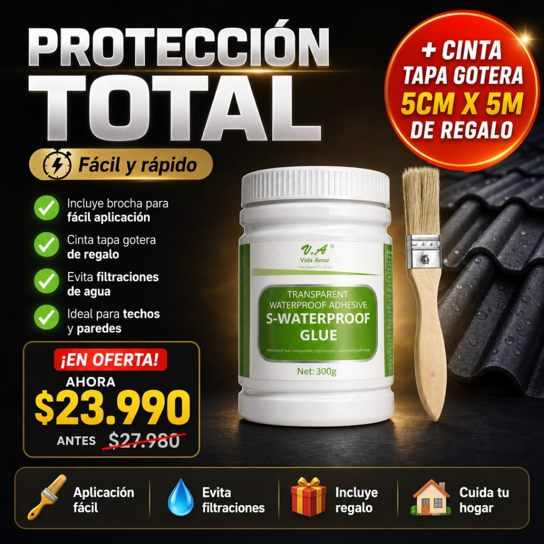 Sellador Impermeable 300g + Envío Gratis + Cinta Tapa Gotera 5cm x 5m de REGALO