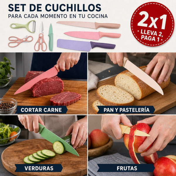 Set de Cuchillos 6 Piezas Colores