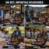 Set Parrilleros en Maleta 18 Piezas