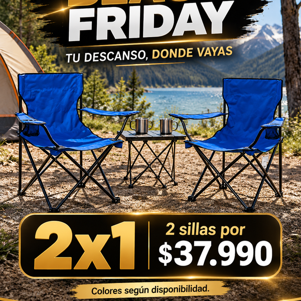 Silla Plegable Camping 2x1 por $37.990 · Envío gratis y pago al recibir