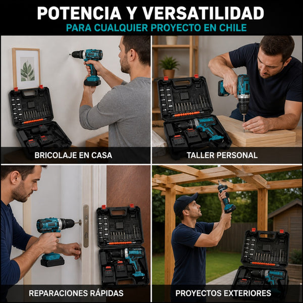 Taladro Inalámbrico 2 Baterías + Envío Gratis