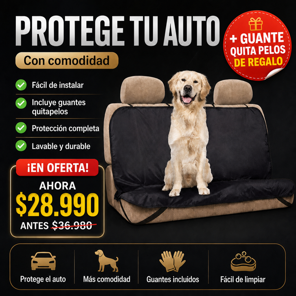 Tapete Protector Auto Perro + Envío Gratis + Guante Quita Pelos de REGALO