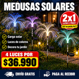 Medusas Solares para Jardín · Pack de 2 + Envío Gratis · 4 luces por $36.990 · Envío gratis