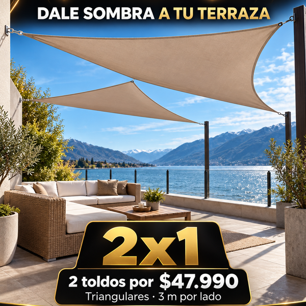 Toldo Vela Triangular 3 m 2x1 por $47.990 · Envío gratis y pago al recibir