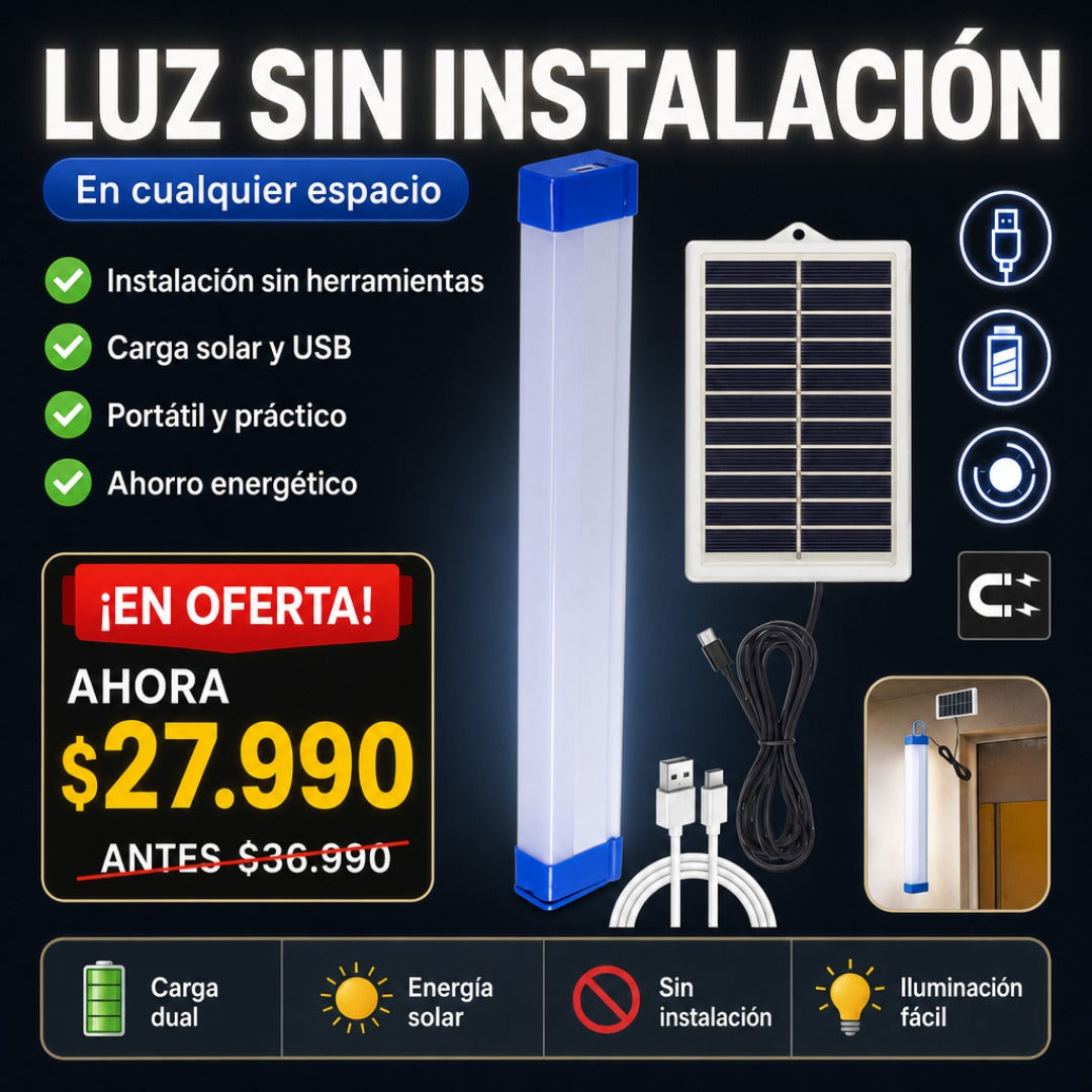 Tubo de Luz LED USB Solar