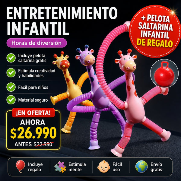 Tubo Sensorial Jirafa + Envío Gratis + Pelota Saltarina Infantil de REGALO