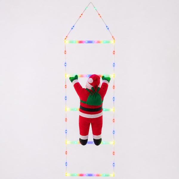 Viejo Pascuero en Escalera Iluminada